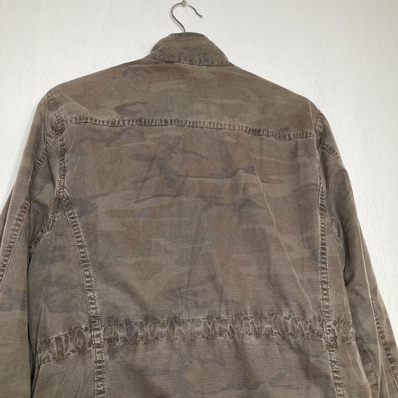 Lucky Brand Size Medium Jacket Camouflage Green Army Utility Field Full Zip - Picture 4 of 10